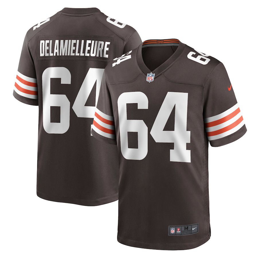 Men Cleveland Browns 64 Joe DeLamielleure Nike Brown Game Retired Player NFL Jersey